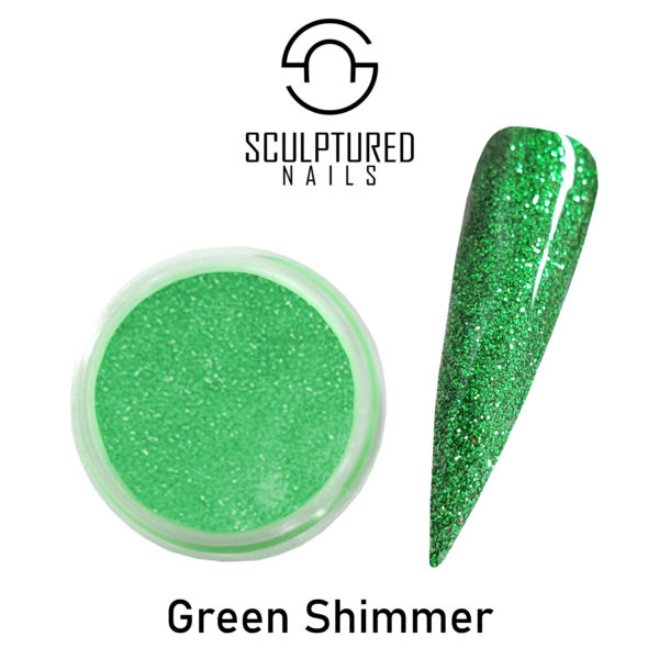 glitter acrylic powder green shimmer