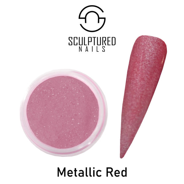 Sculptured Nails Colored Acrylic Powder METALLIC RED