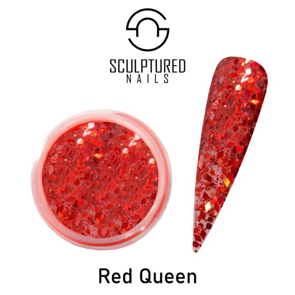 Sculptured Nails Glitter Acrylic Powder RED QUEEN