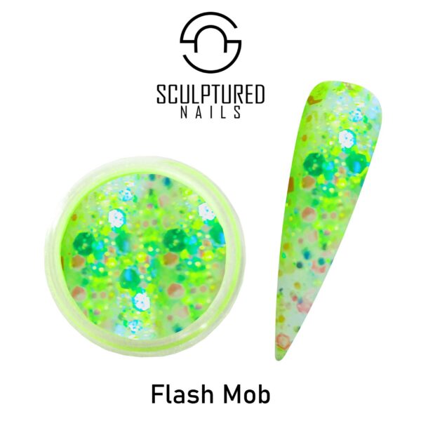 Sculptured Nails Glitter Acrylic Powder FLASH MOB