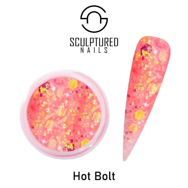 Sculptured Nails Glitter Acrylic Powder HOT BOLT