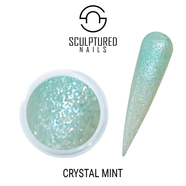 Glitter Acryl Poeder CRYSTAL MINT is arcyl poeder in een licht mint groen crystal shimmer effect kleur