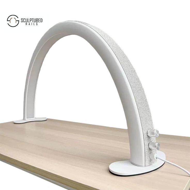 Half Moon Nail Table Lamp WHITE